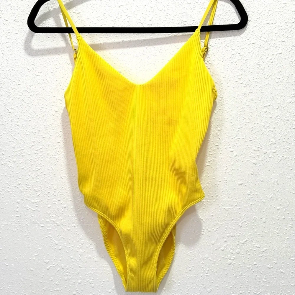Hollister Sunshine ribbed one-piece‎ Yellow Swimwear XS